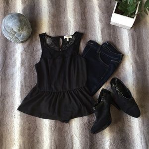 Black Peplum Top
